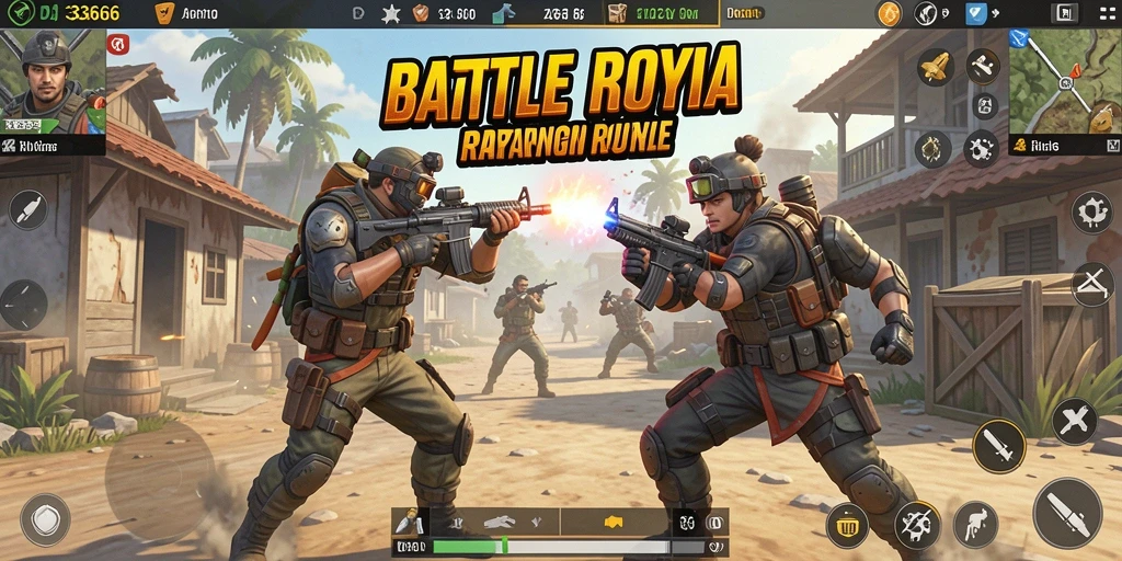 Tampilan gameplay seru dan strategis di 333666 Battle Royale.