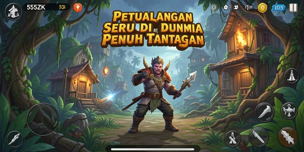 Gameplay menarik dari 555ZK dengan karakter dan level yang beragam.