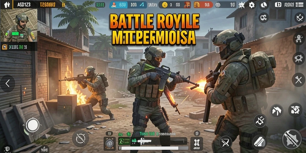 Tampilan gameplay seru di dalam pertempuran Battle Royale.