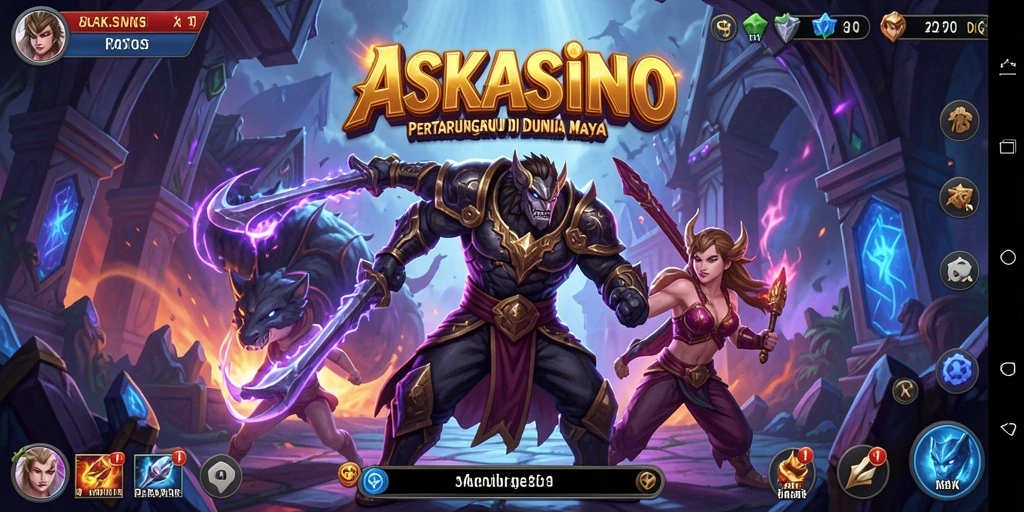 Tangkapan layar gameplay menunjukkan aksi pertarungan seru di ASKASINO.