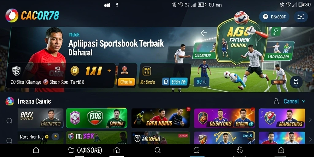 Tampilan utama CACOR78 menampilkan opsi taruhan olahraga yang menarik.