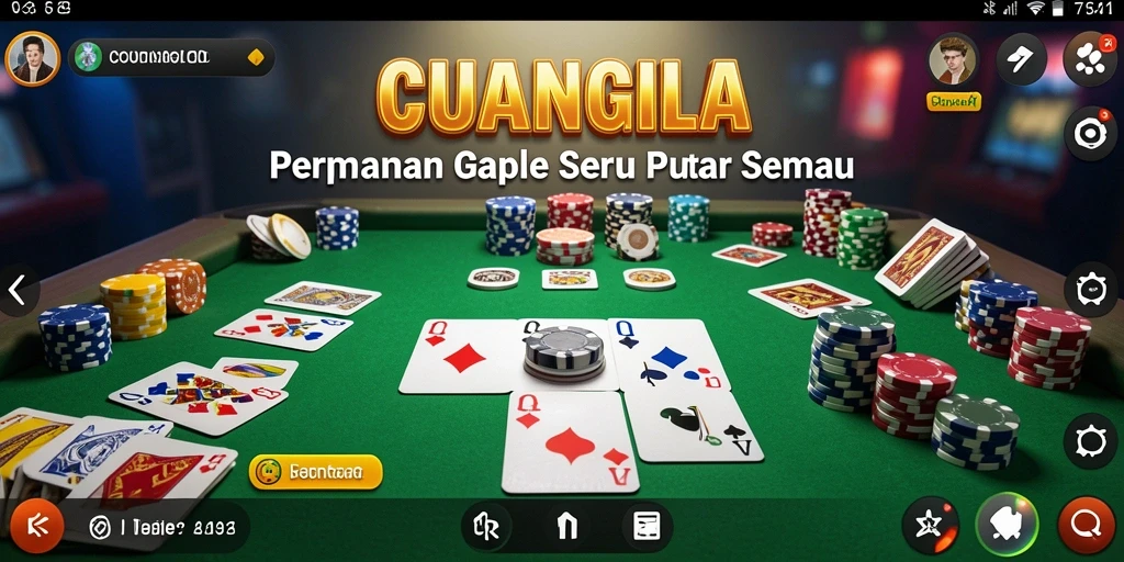 Tampilan screenshot CUANGILA menampilkan keseruan gameplay Gaple.