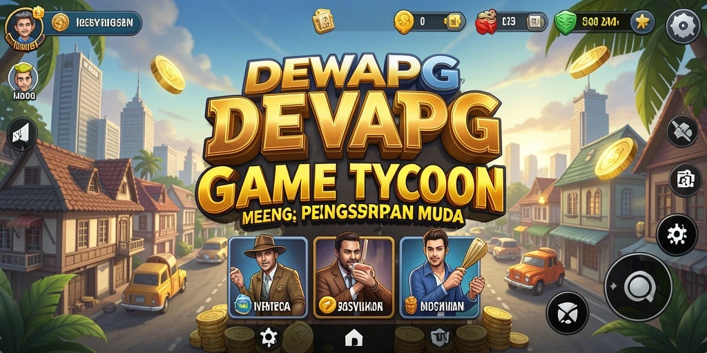Screenshot gameplay DEWAPG menampilkan strategi bisnis yang menarik.
