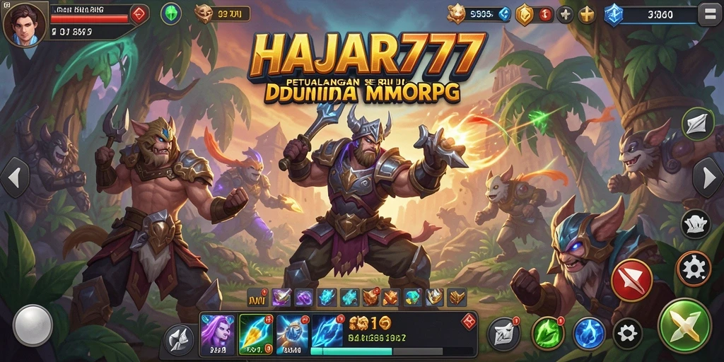 Tampilan menarik dari gameplay MMORPG dalam HAJAR777.