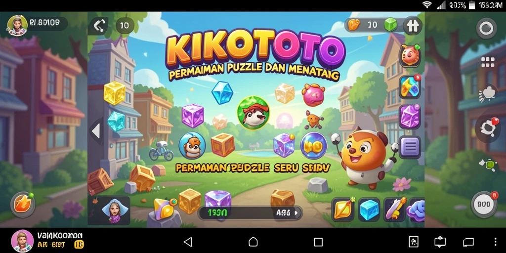 Tangkapan layar KIKOTOTO menampilkan gameplay puzzle yang menantang dan menarik.