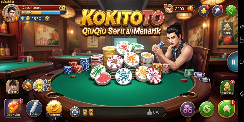 Screenshot gameplay QiuQiu yang menampilkan serunya permainan KOKITOTO.