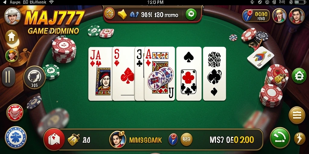 Screenshot gameplay menampilkan aksi seru dalam permainan Domino MAJ777.