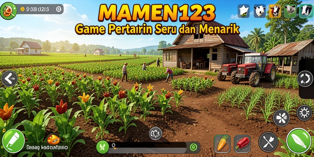 Gameplay menakjubkan dari MAMEN123 saat bertani dan merawat kebun.