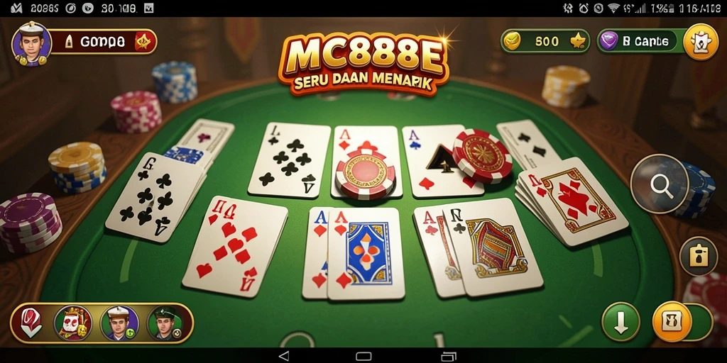 Tampilan gameplay seru dalam permainan Gaple MC888 yang menarik.