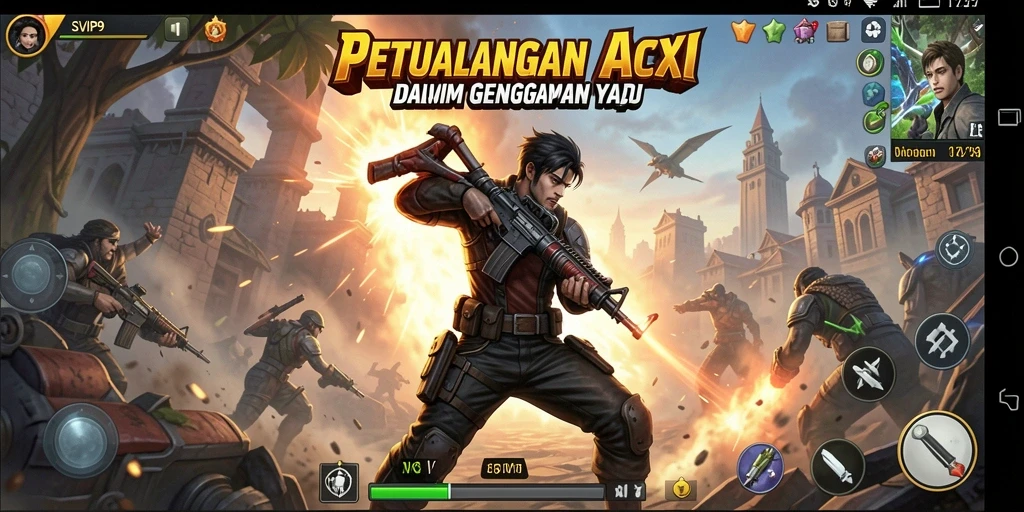 Screenshot gameplay SVIP9 menampilkan pertempuran seru dan grafis yang menakjubkan.