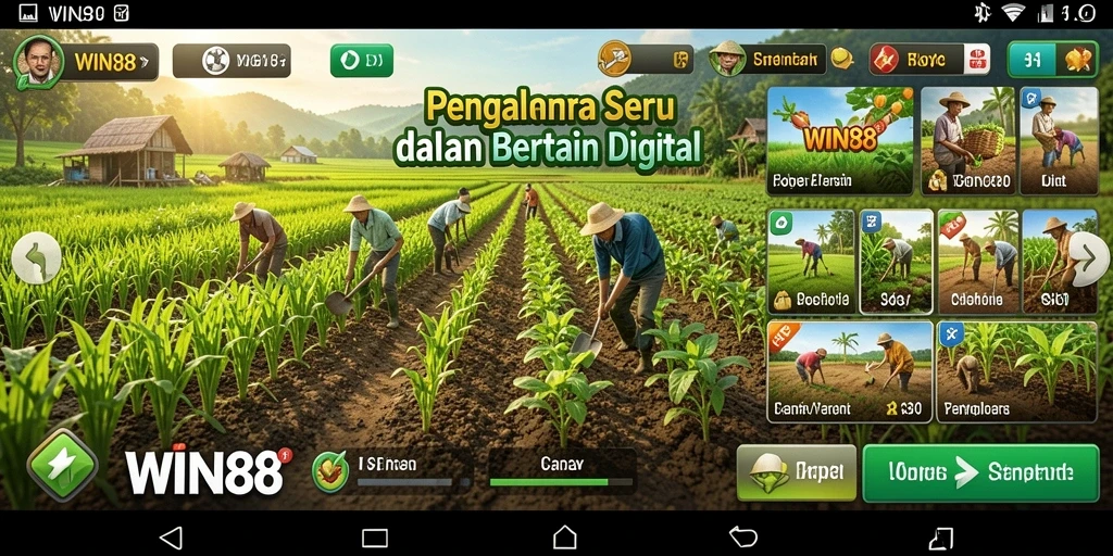 Menampilkan gameplay seru dalam pertanian virtual.